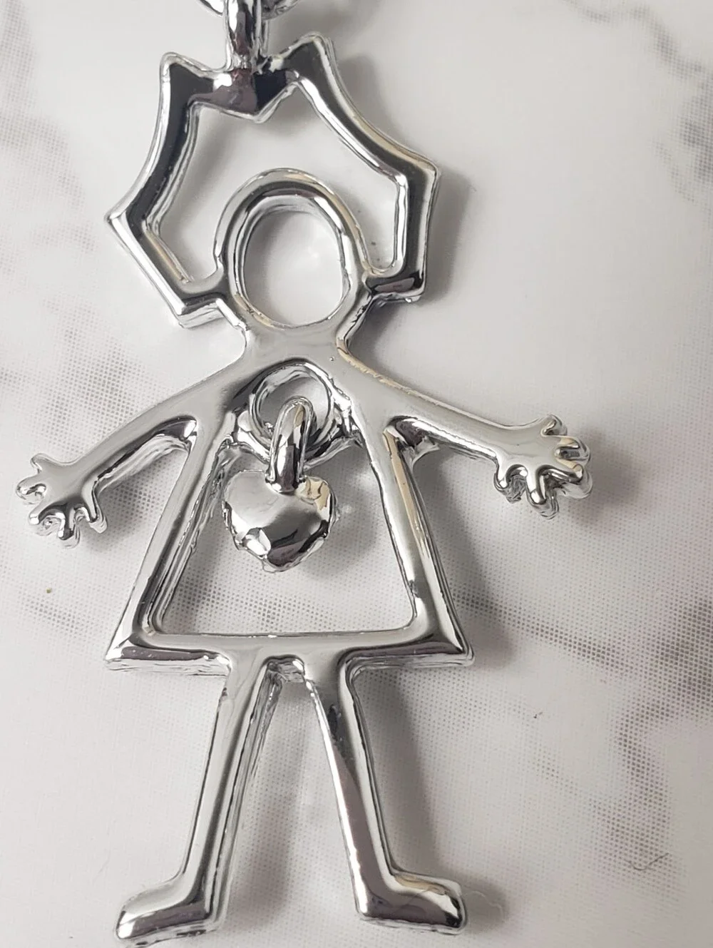 Vintage GRANDMA Silver-tone Dangling Brooch Pin